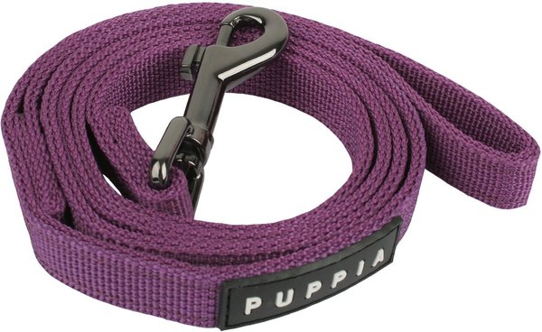 Puppia Two-Tone Polyester Dog Leash, Purple, Small: 3.81-ft long, 0.4-in wide slide 1 of 3