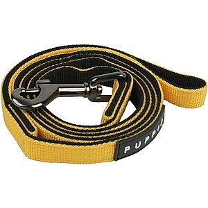 Puppia Two-Tone Polyester Dog Leash, Yellow, Small: 3.81-ft long, 0.4-in wide