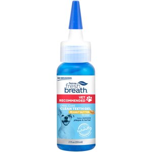 TropiClean Fresh Breath Oral Care Clean Teeth Peanut Butter Flavored Dog Dental Gel, 2-oz bottle