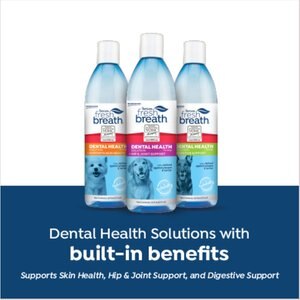 TropiClean Fresh Breath Dental Health Solution + Hip & Joint Support Dog Dental Water Additive, 33.8-oz bottle