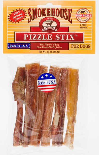 Smokehouse 4" Pizzle Stix Dog Treats, 6 pack, bundle of 6 slide 1 of 3