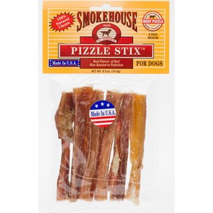 Smokehouse 4" Pizzle Stix Dog Treats, 6 pack, bundle of 6