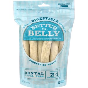 Better Belly Dental Total Care Rawhide Roll Dog Treats, Small, 20 count