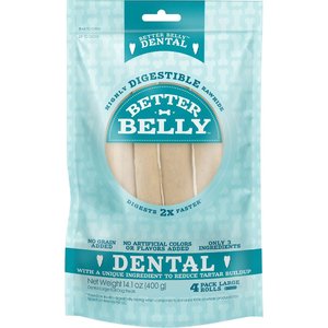 Better Belly Dental Total Care Rawhide Roll Large Dental Dog Treats, 8 count
