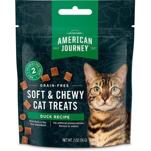 American Journey Duck Flavor Grain-Free Soft & Chewy Cat Treats 2-oz bag bundle of 2