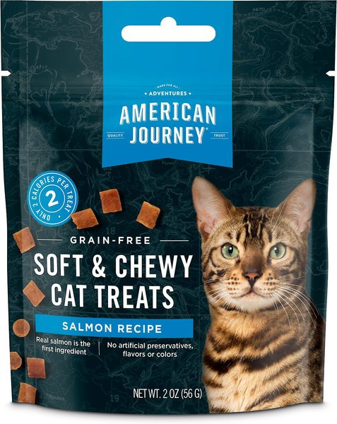 American Journey Salmon Flavor Grain-Free Soft & Chewy Cat Treats 2-oz bag bundle of 2 slide 1 of 7