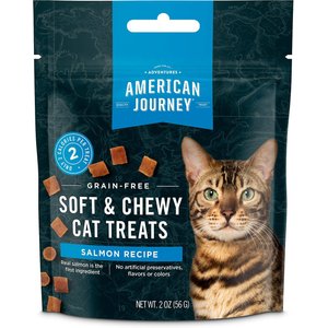 American Journey Salmon Recipe Grain-Free Soft & Chewy Cat Treats, 2-oz bag, bundle of 4