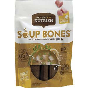 Rachael Ray Nutrish Soup Bones Turkey & Rice Flavor Dog Chew Treats, 6.3-oz bag, bundle of 2