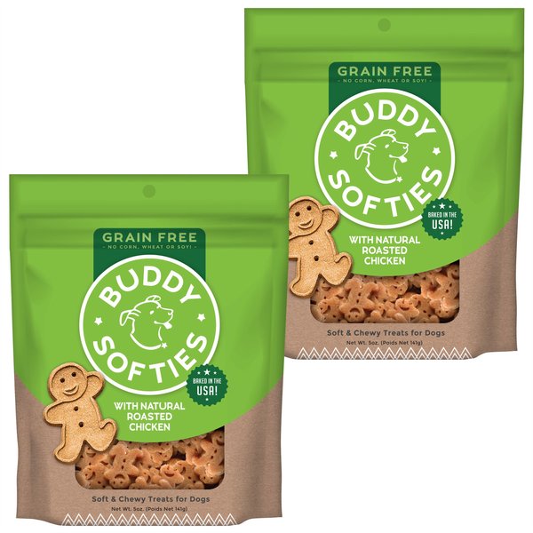 Buddy Biscuits Grain-Free Soft & Chewy with Roasted Chicken Dog Treats, 5-oz bag, bundle of 2 slide 1 of 8