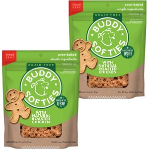 Buddy Biscuits Grain-Free Soft & Chewy with Roasted Chicken Dog Treats, 5-oz bag, bundle of 2