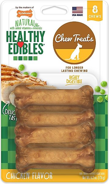 Nylabone Healthy Edibles Longer Lasting Chicken Flavor X-Small Breed Dog Bone Treats, 16 count slide 1 of 11