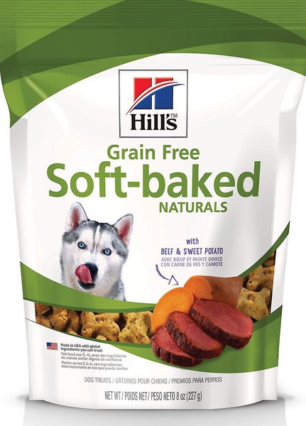 Hill's Grain-Free Soft-Baked Naturals with Beef & Sweet Potatoes Dog Treats, 8-oz bag, bundle of 2 slide 1 of 9