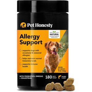 PetHonesty Allergy Support Salmon Flavored Soft Chews Supplement for Dogs, 180 count