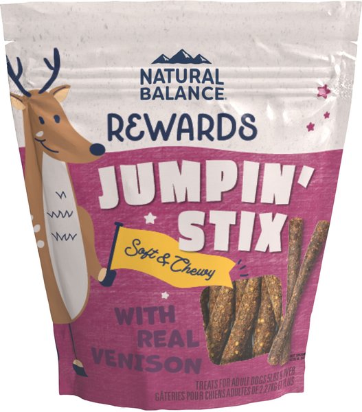 Natural Balance Limited Ingredient Diets Jumpin’ Stix Venison & Sweet Potato Formula Dog Treats, 4-oz bag, bundle of 2 slide 1 of 9