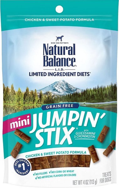 Natural Balance Limited Ingredient Diets Mini Jumpin’ Stix Chicken & Sweet Potato Formula Dog Treats, 4-oz bag, bundle of 2 slide 1 of 9