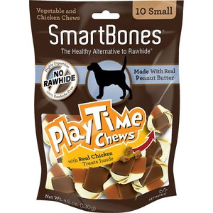 SmartBones Small PlayTime Peanut Butter Chews Dog Treats, 10 count, bundle of 2