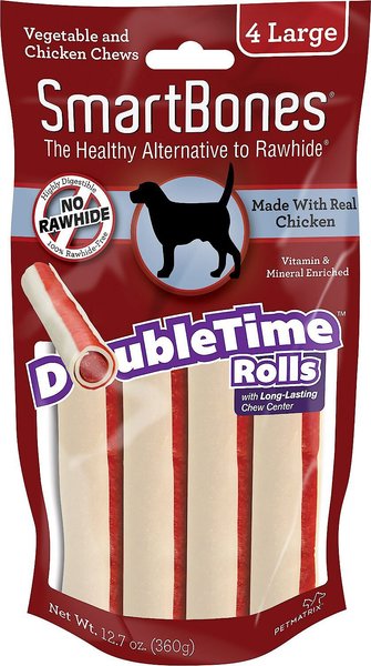 SmartBones Large DoubleTime Chicken Rolls Dog Treats, 4 count, bundle of 2 slide 1 of 6