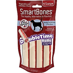 SmartBones Large DoubleTime Chicken Rolls Dog Treats, 8 count