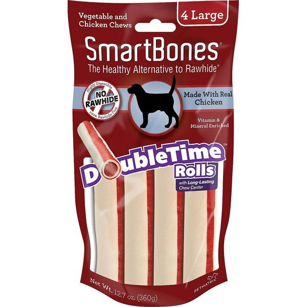 SmartBones Large DoubleTime Chicken Rolls Dog Treats