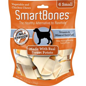 SmartBones Small Sweet Potato Chews Dog Treats, 6 count, bundle of 2