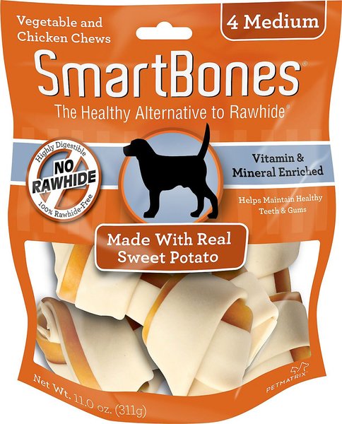 SmartBones Medium Sweet Potato Chews Dog Treats, 4 pack, bundle of 2 slide 1 of 6