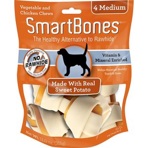 SmartBones Medium Sweet Potato Chews Dog Treats, 4 count, bundle of 2