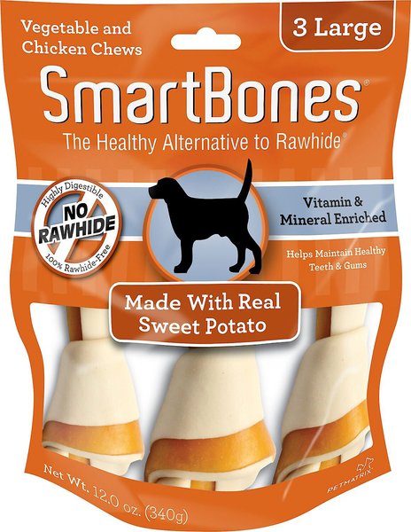 SmartBones Large Sweet Potato Chews Dog Treats, 3 count, bundle of 2 slide 1 of 4