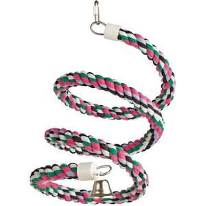 A&E Cage Company Rainbow Cotton Rope Boing Bird Toy