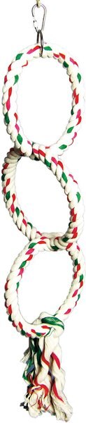 A&E Cage Company Triple Ring Rope Swing Bird Toy