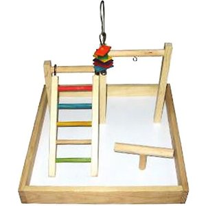 A&E Cage Company Wood Tabletop Play Station Bird Toy