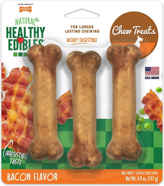 Nylabone Healthy Edibles Bacon Flavor Junior Dog Bone Treats