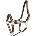 Gatsby 2-Tone Suede Padded Nylon Halter, Brown & Beige, Brown Padding, Horse
