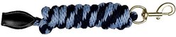 Gatsby Polyproplene Leather Joints Horse Lead, 8-ft, Navy/Light Blue