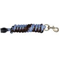 Gatsby Polyproplene Leather Joints Horse Lead, 8-ft, Brown/Light Blue