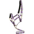 Gatsby Terra Fleece Padded Nylon Horse Halter & Matching Horse Lead, Lilac/Silver/DarkGrey/Purple, Pony
