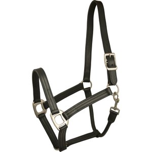 Gatsby Triple Stitched Leather Horse Halter, Black, Horse