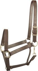 Gatsby Triple Stitched Leather Horse Halter, Brown, Cob