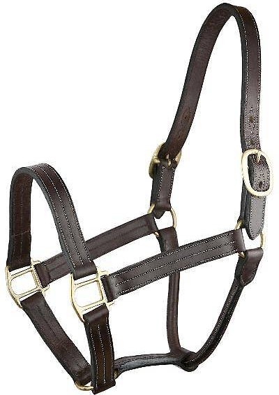 Huntley Equestrian Triple Stitched Leather Horse Halter Replacement Crown Piece, Havana