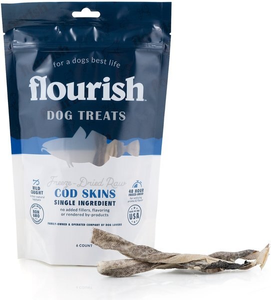 Out of Stock FLOURISH Cod Skins FreezeDried Dog Treats, 5 count