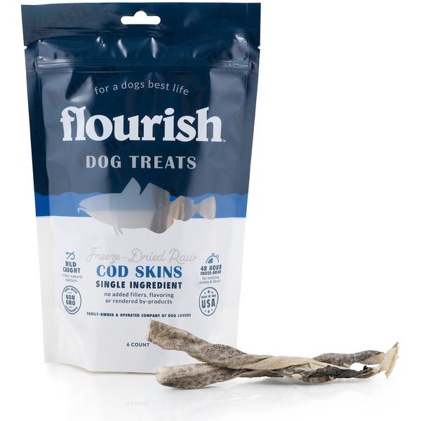 Out of Stock FLOURISH Cod Skins FreezeDried Dog Treats, 5 count