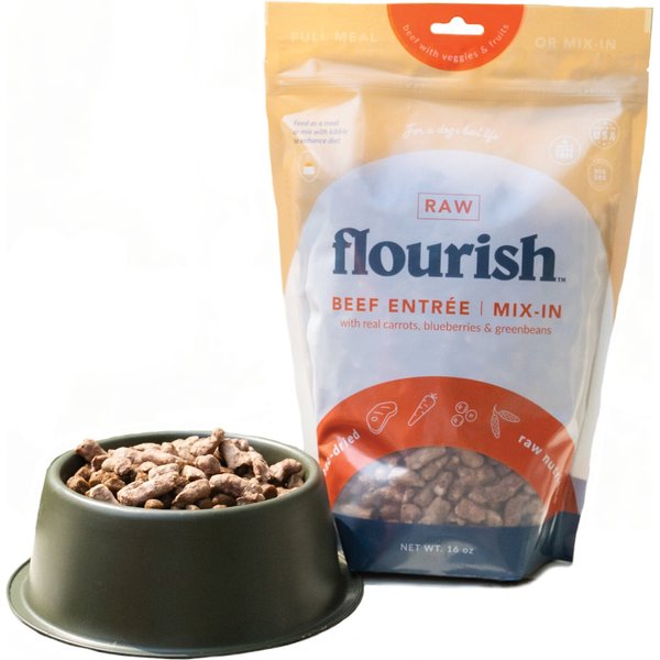 FLOURISH Beef Topper Freeze Dried Dog Food 16 oz bag Chewy