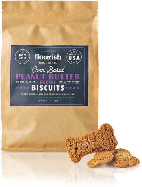 Flourish Peanut Butter Biscuit Dog Treats, 1-lb bag   slide 1 of 2