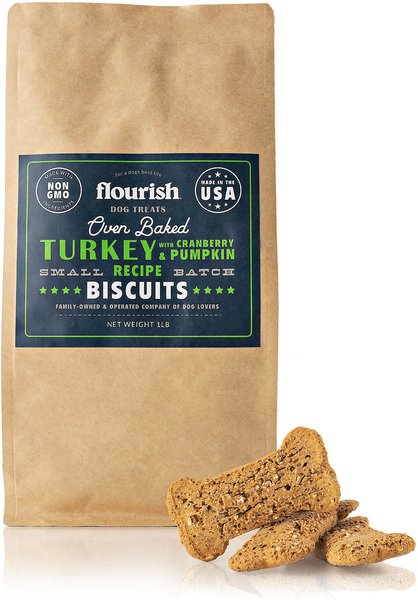 Flourish Turkey Cranberry Biscuit Dog Treats, 1-lb bag slide 1 of 2