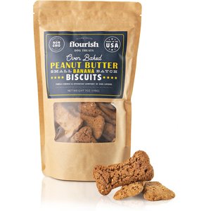 Flourish Peanut Butter Banana Biscuit Dog Treats, 7-oz bag