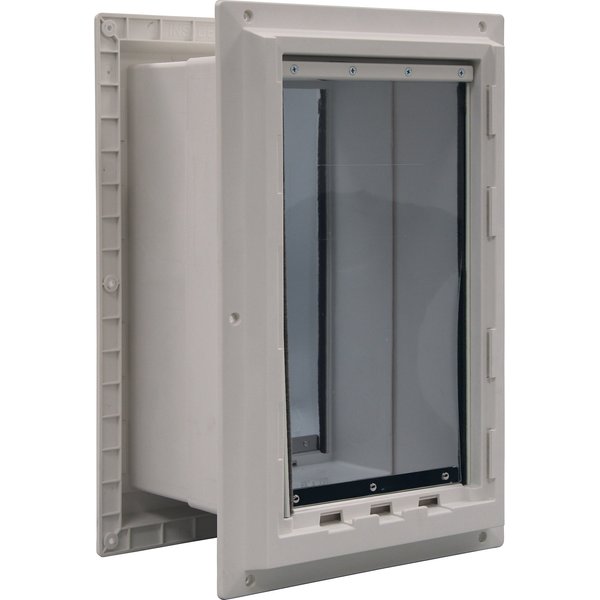 IDEAL PET PRODUCTS Wall Entry Dual Flap Dog Door, White, XLarge