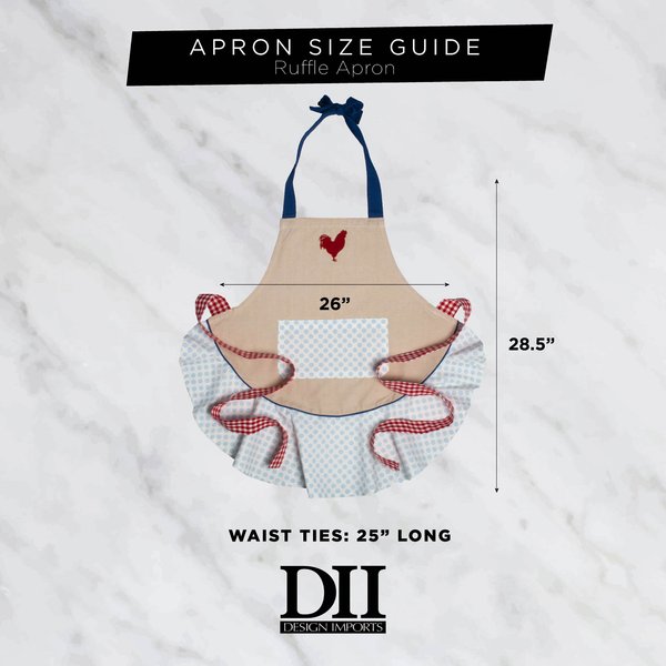 Design Imports Red Rooster Ruffle Apron