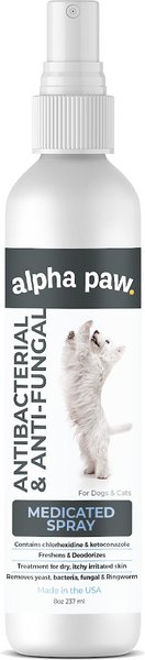 Alpha Paw Antibacterial & Antifungal Medicated Dog & Cat Spray, 8-oz bottle slide 1 of 3