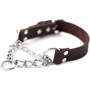 Mighty Paw Leather Martingale Dog Collar, Large