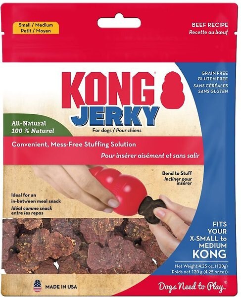 KONG Jerky Beef Grain-Free Gluten-Free Soft & Chewy Dog Small/Medium Treats slide 1 of 5