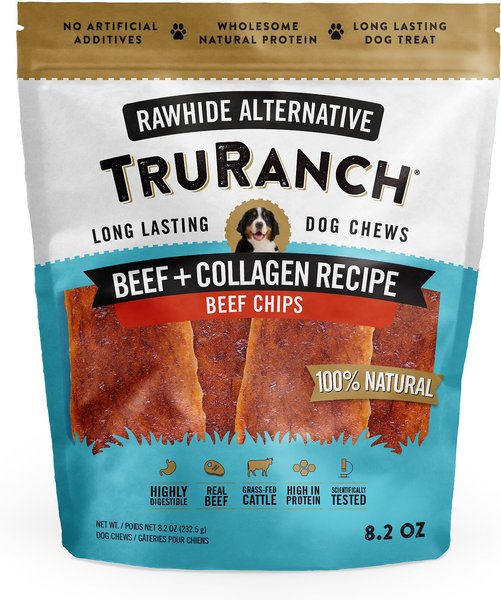 TruRanch Beef Collagen Chips Hard Chew Dog Treats, 6-in, 8.2-oz bag slide 1 of 4